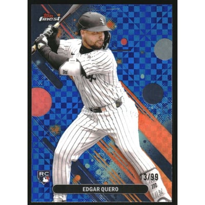 2025 Finest Blue Checkerboard Refractors #97 Edgar Quero