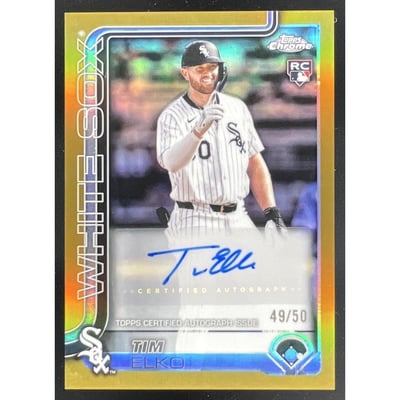 2025 Topps Chrome Update Autograph Gold Refractor #AC-TEO Tim Elko RC Auto /50