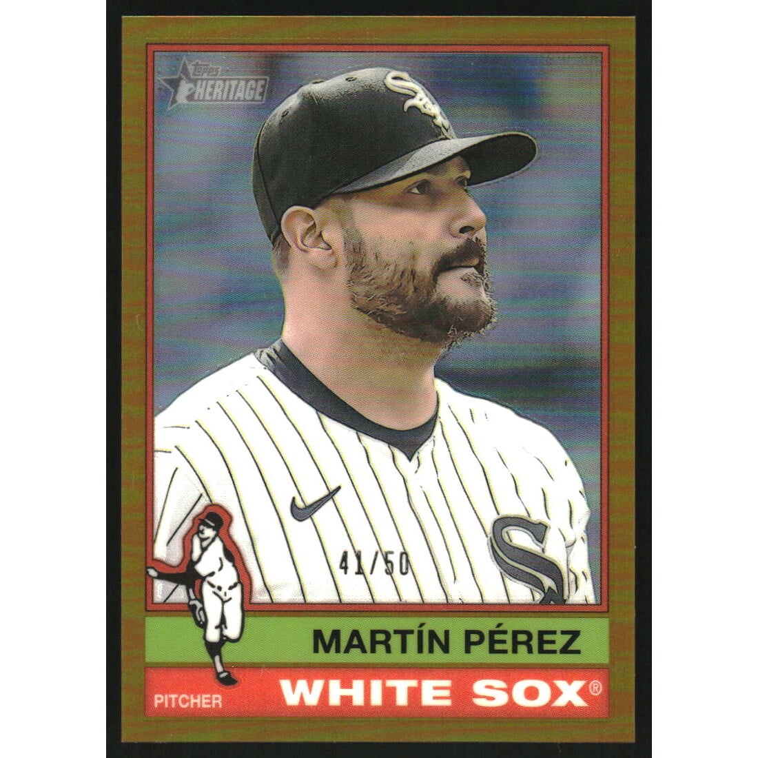 2025 Topps Heritage Chrome Gold Refractors #576 Martin Perez