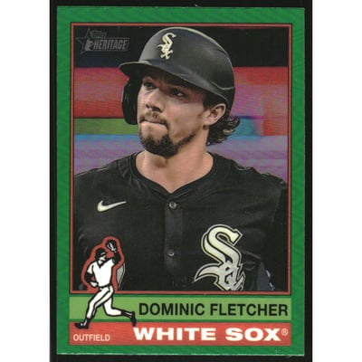 2025 Topps Heritage Chrome Green Refractors #356 Dominic Fletcher