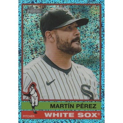 2025 Topps Heritage Chrome Light Blue Sparkle Refractors #576 Martin Perez
