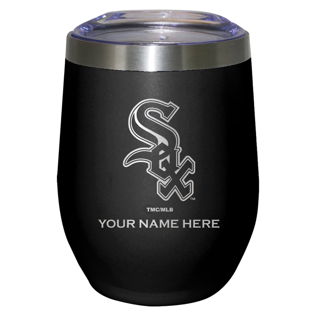 Chicago White Sox 12oz. Personalized Etched Stemless Tumbler - Black