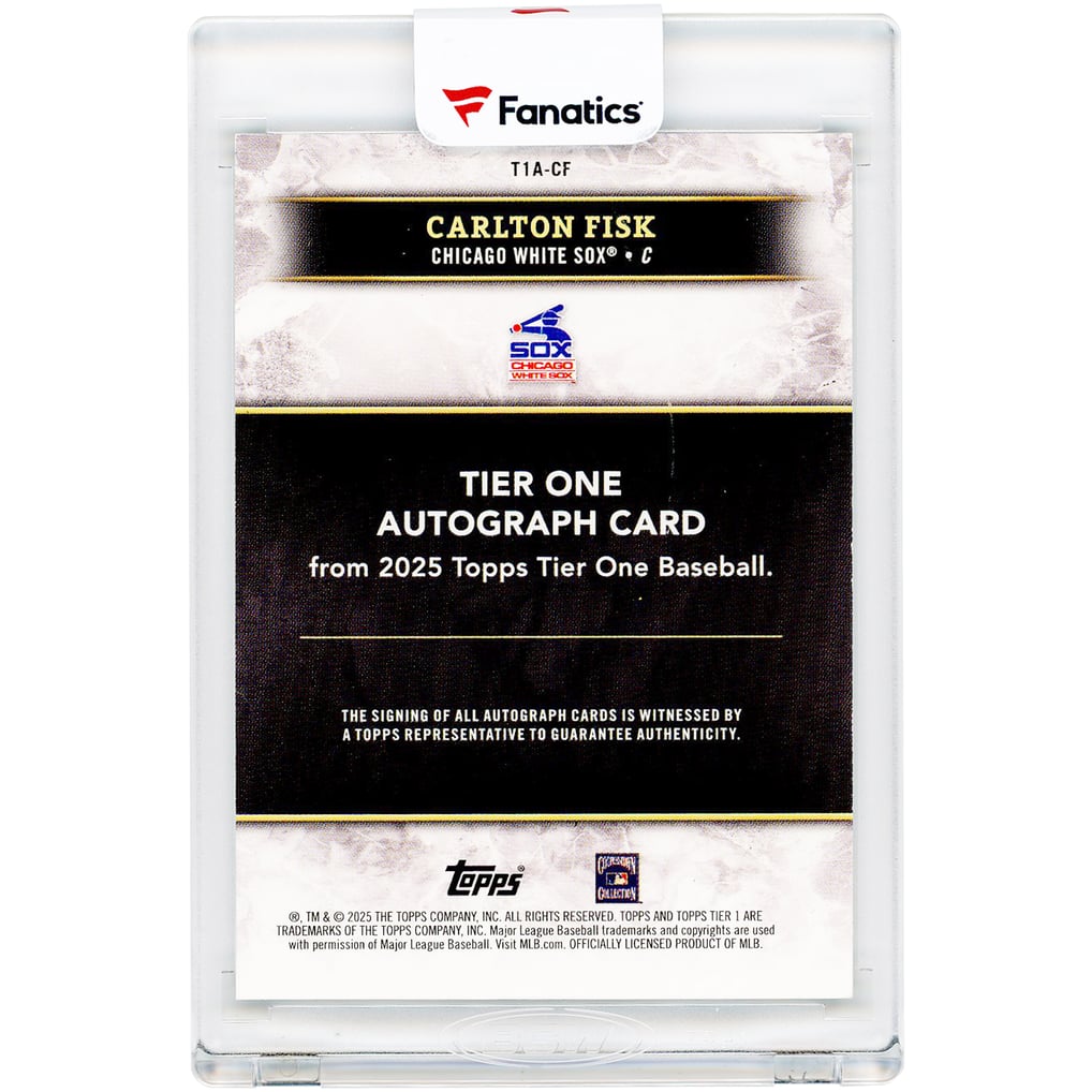 Carlton Fisk Chicago White Sox Autographed 2025 Topps Tier One 