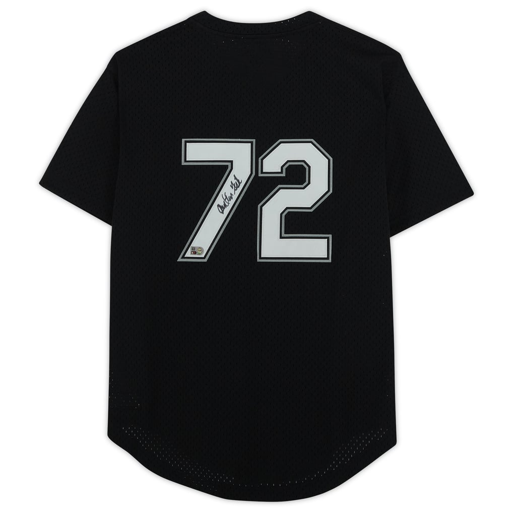 Carlton Fisk Chicago White Sox Autographed Fanatics Authentic Black Mitchell & Ness Authentic Batting Practice Jersey 