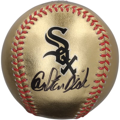 Carlton Fisk Chicago White Sox Autographed Fanatics Authentic Gold Leather Baseball