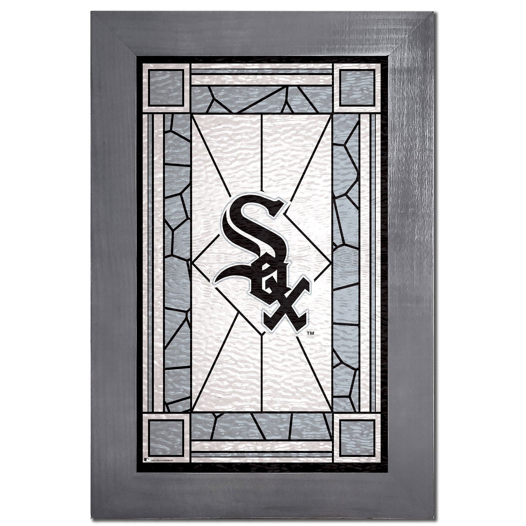 Chicago White Sox 11'' x 19'' Wood Faux Stained Glass Sign