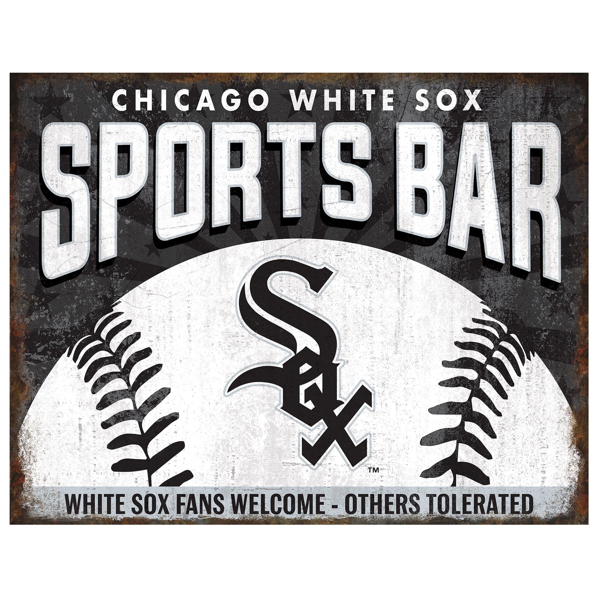 Chicago White Sox 12" x 8" Sports Bar Metal Sign