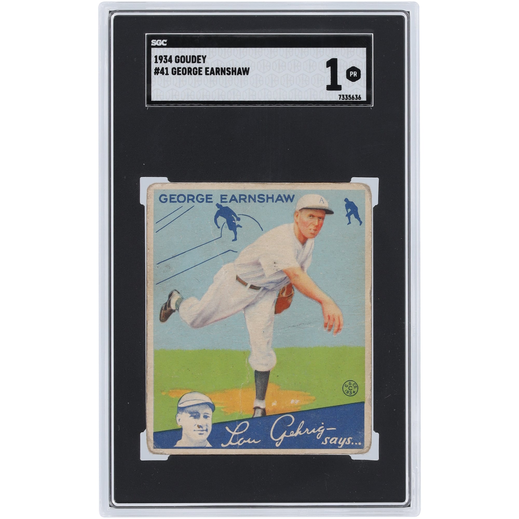 George Earnshaw Chicago White Sox 1934 Goudey #41 SGC Authenticated 1 Card