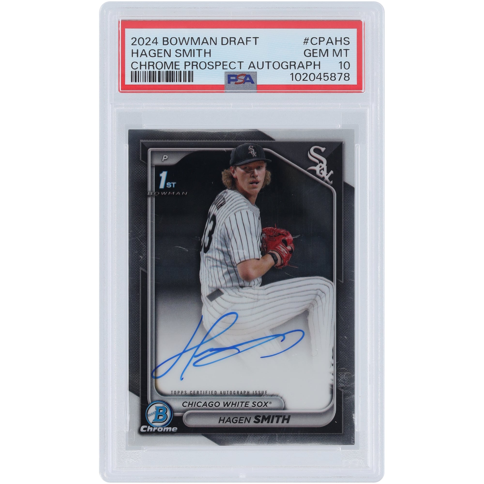 Hagen Smith Chicago White Sox Autographed 2024 Bowman Chrome 1st 