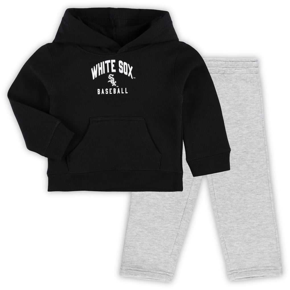 Chicago White Sox Infant Play by Play Pullover Hoodie & Pants Set - Black/Heather Gray