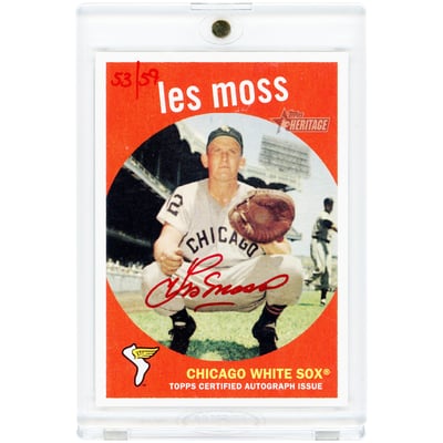 Les Moss Chicago White Sox Autographed 2008 Topps Heritage Real One Red Ink #ROA-LM #53/59 Card