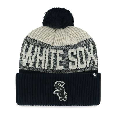 Chicago White Sox '47 Bone Chill Cuffed Knit Hat with Pom - Black