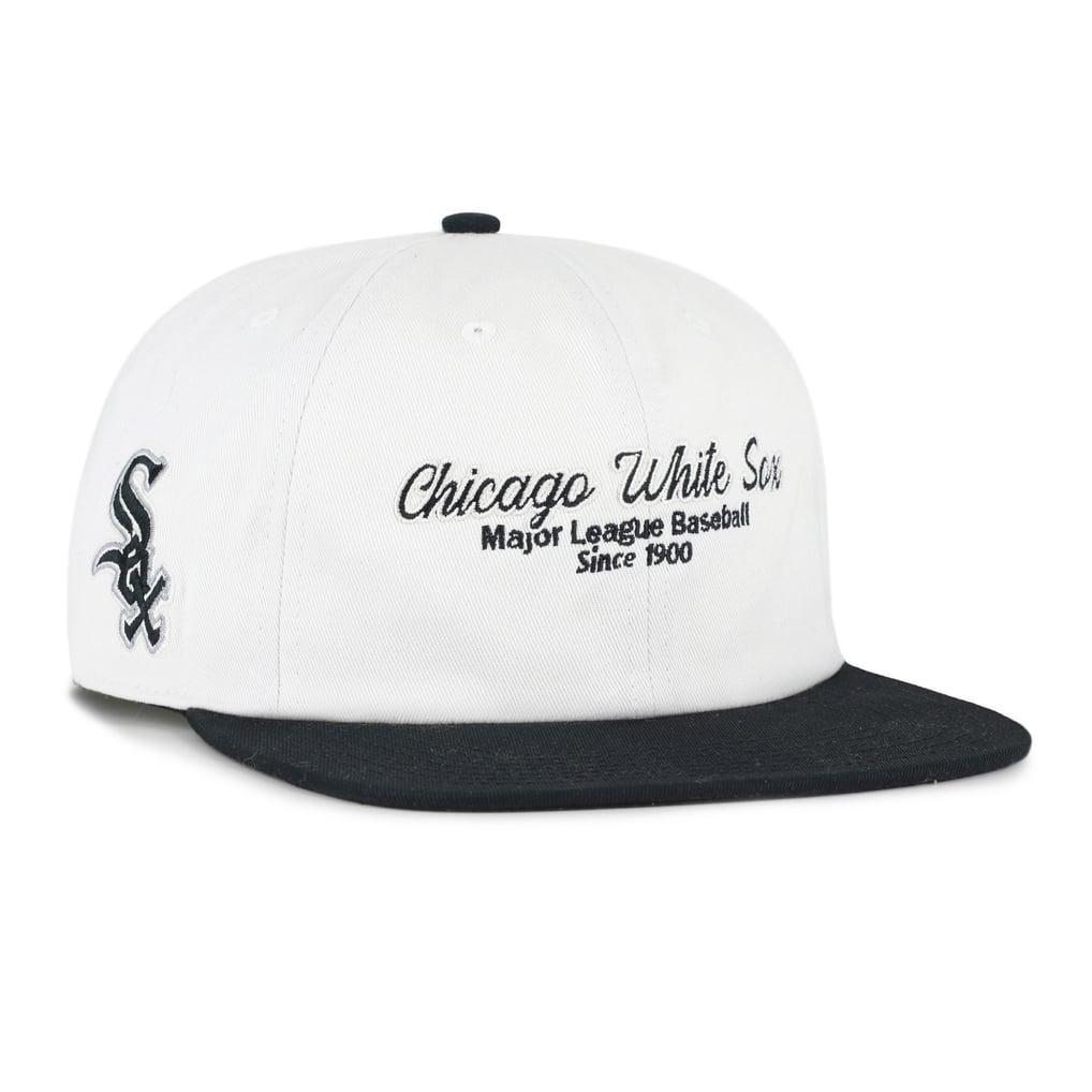 Chicago White Sox '47 Script Stack Relaxed Captain Snapback - White/Black