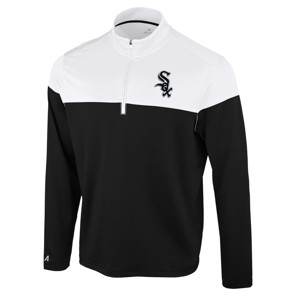Chicago White Sox Antigua Hinder Quarter-Zip Pullover - Black/White