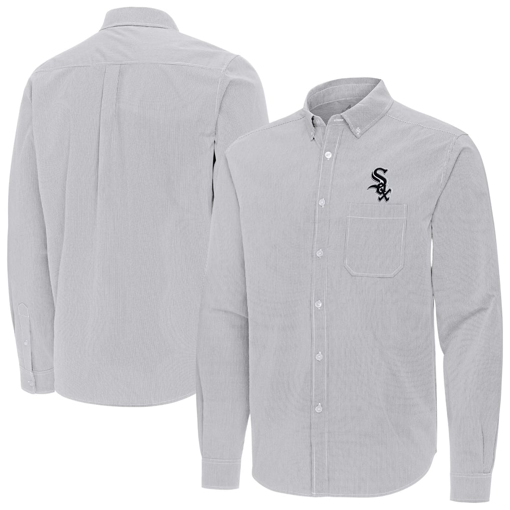 Chicago White Sox Antigua Porter Woven Long Sleeve Button-Down Shirt - Gray