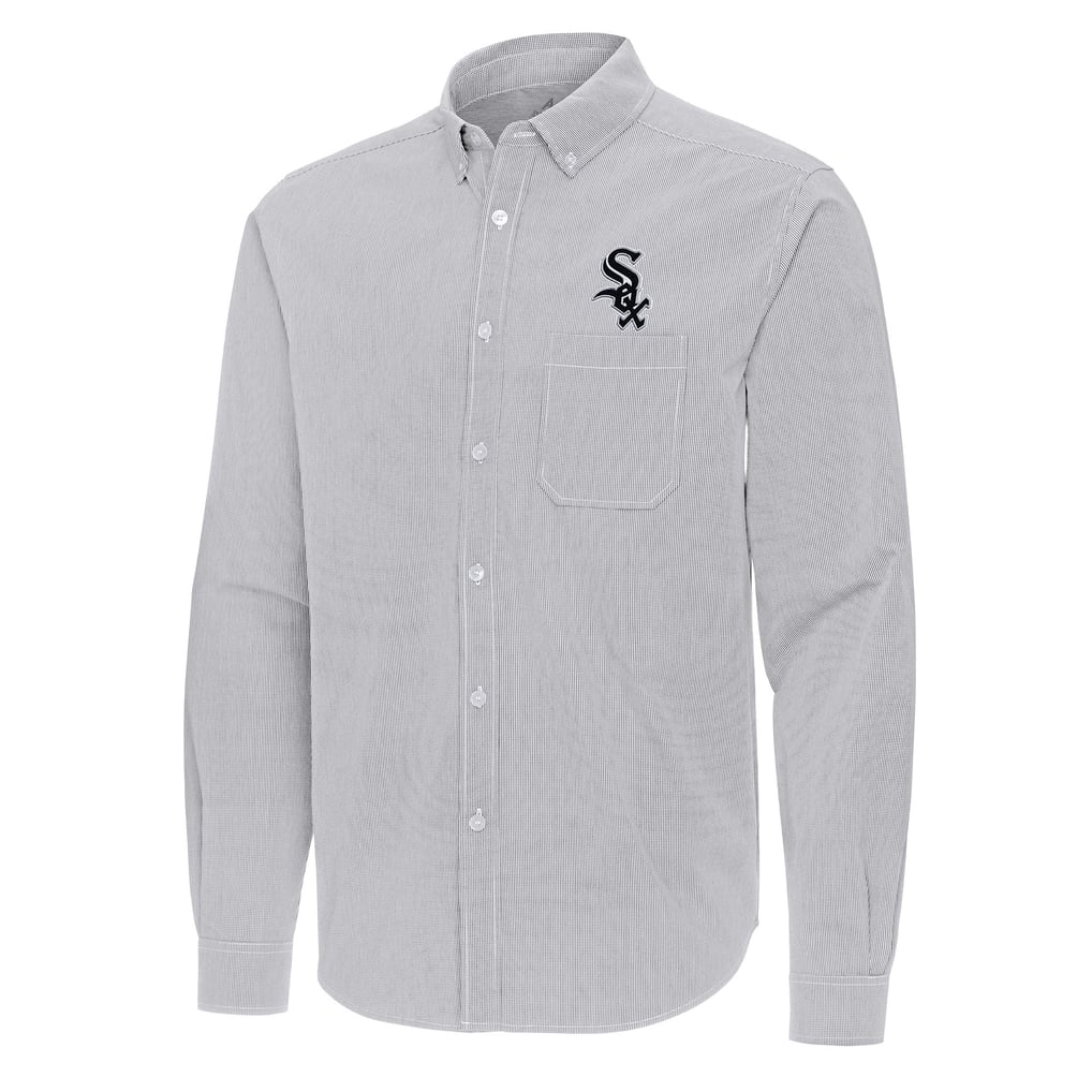 Chicago White Sox Antigua Porter Woven Long Sleeve Button-Down Shirt - Gray