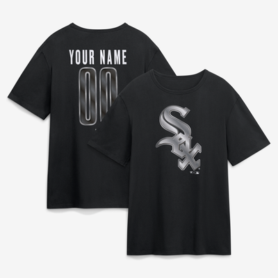 Chicago White Sox Big & Tall Forged Mascot Personalized Name & Number T-Shirt - Black