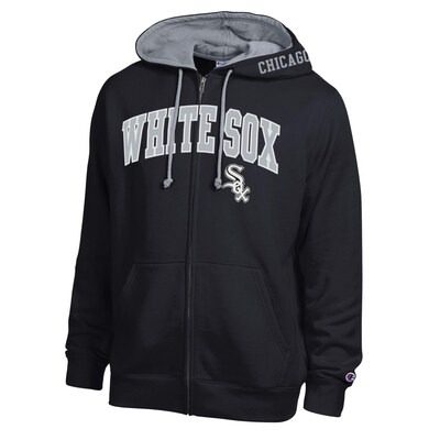  Chicago White Sox Champion Volume Fleece Full-Zip Hoodie - Black/Heather Gray