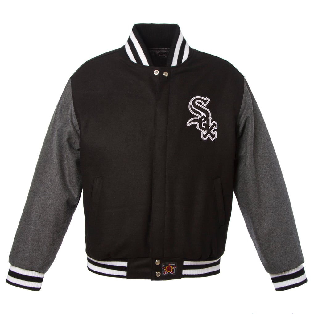 Chicago White Sox JH Design Big & Tall All-Wool Jacket with Embroidered Front Logo - Black/Gray