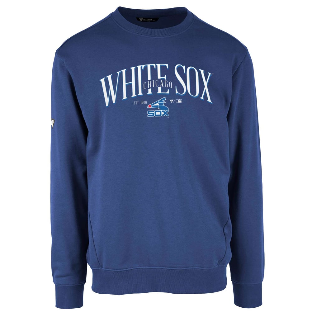 Chicago White Sox Levelwear Zane Cooperstown Collection Retro Spellout Pullover Sweatshirt - Royal