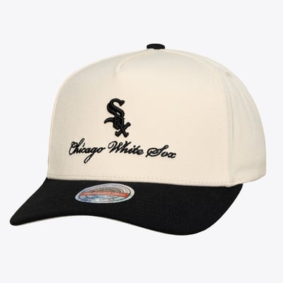  Chicago White Sox Mitchell & Ness Flawless Stretch-Snap Hat - Cream/Black