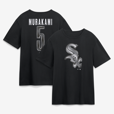 Munetaka Murakami Chicago White Sox Metallic Mascot Name & Number T-Shirt - Black