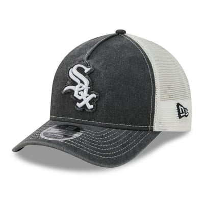  Chicago White Sox New Era Fan 9FORTY A-Frame Trucker Adjustable Hat - Black