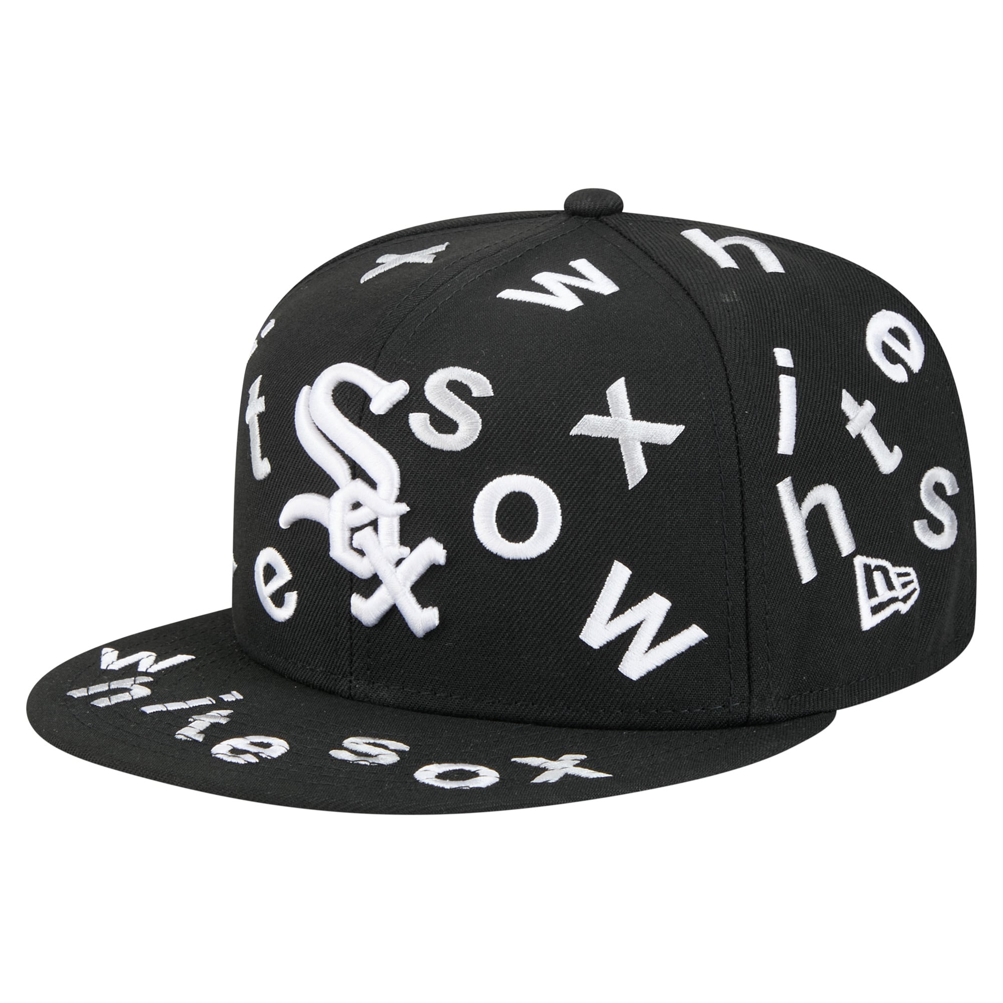 New Era Black and White Embellished Hat New Era Fitted Hat Rhinestone - Etsy main image 4
