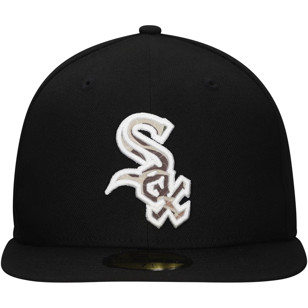 Chicago White Sox New Era Troop Chant Camo Undervisor 59FIFTY Fitted Hat - Black
