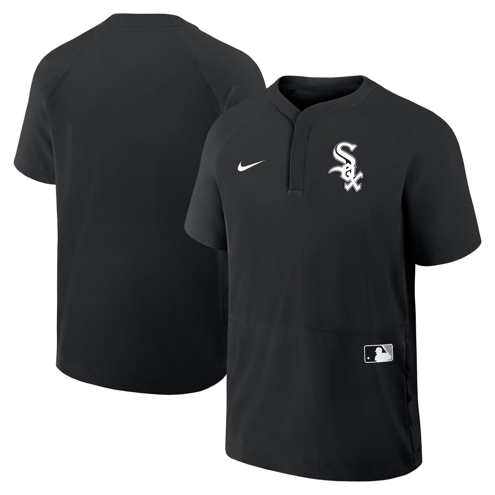 Chicago White Sox Nike Authentic Collection Raglan Short Sleeve Windshirt - Black
