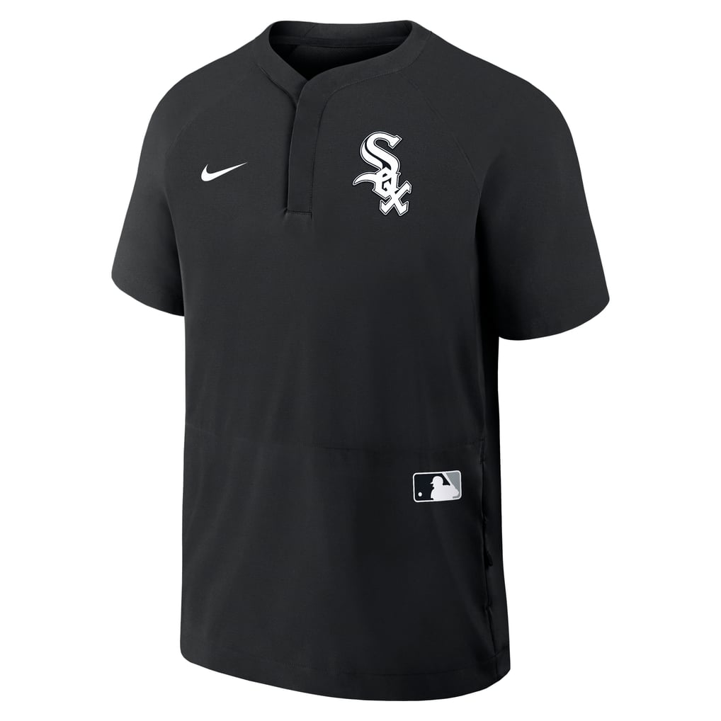 Chicago White Sox Nike Authentic Collection Raglan Short Sleeve Windshirt - Black