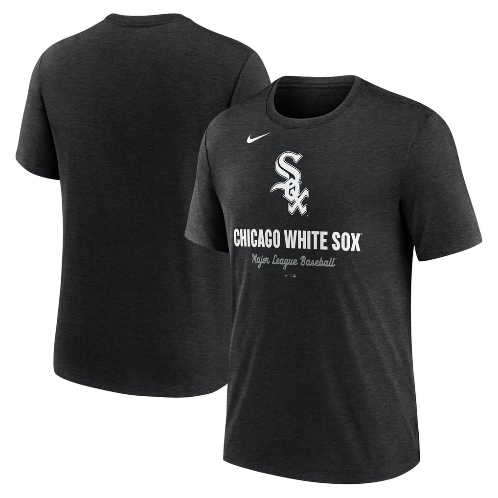 Chicago White Sox Nike Logo Tri-Blend T-Shirt - Heather Black
