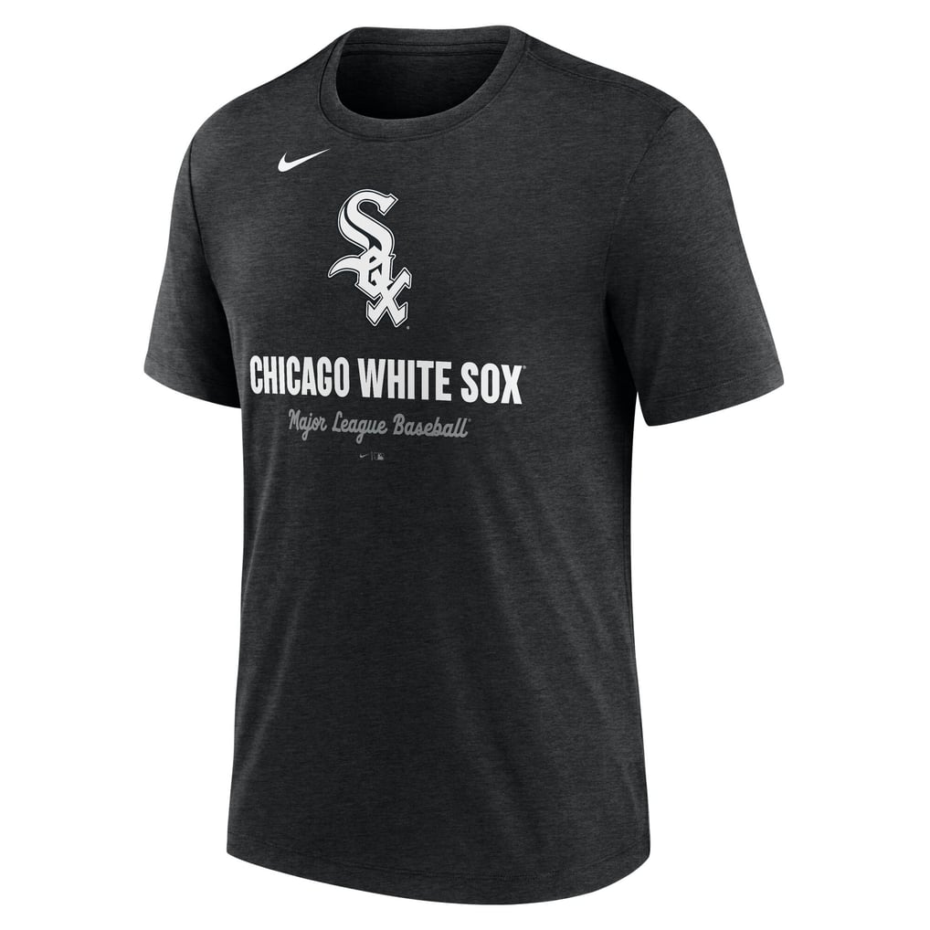 Chicago White Sox Nike Logo Tri-Blend T-Shirt - Heather Black