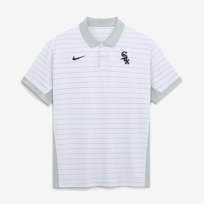 Chicago White Sox Nike Authentic Collection Striped Victory Dri-FIT Polo - White