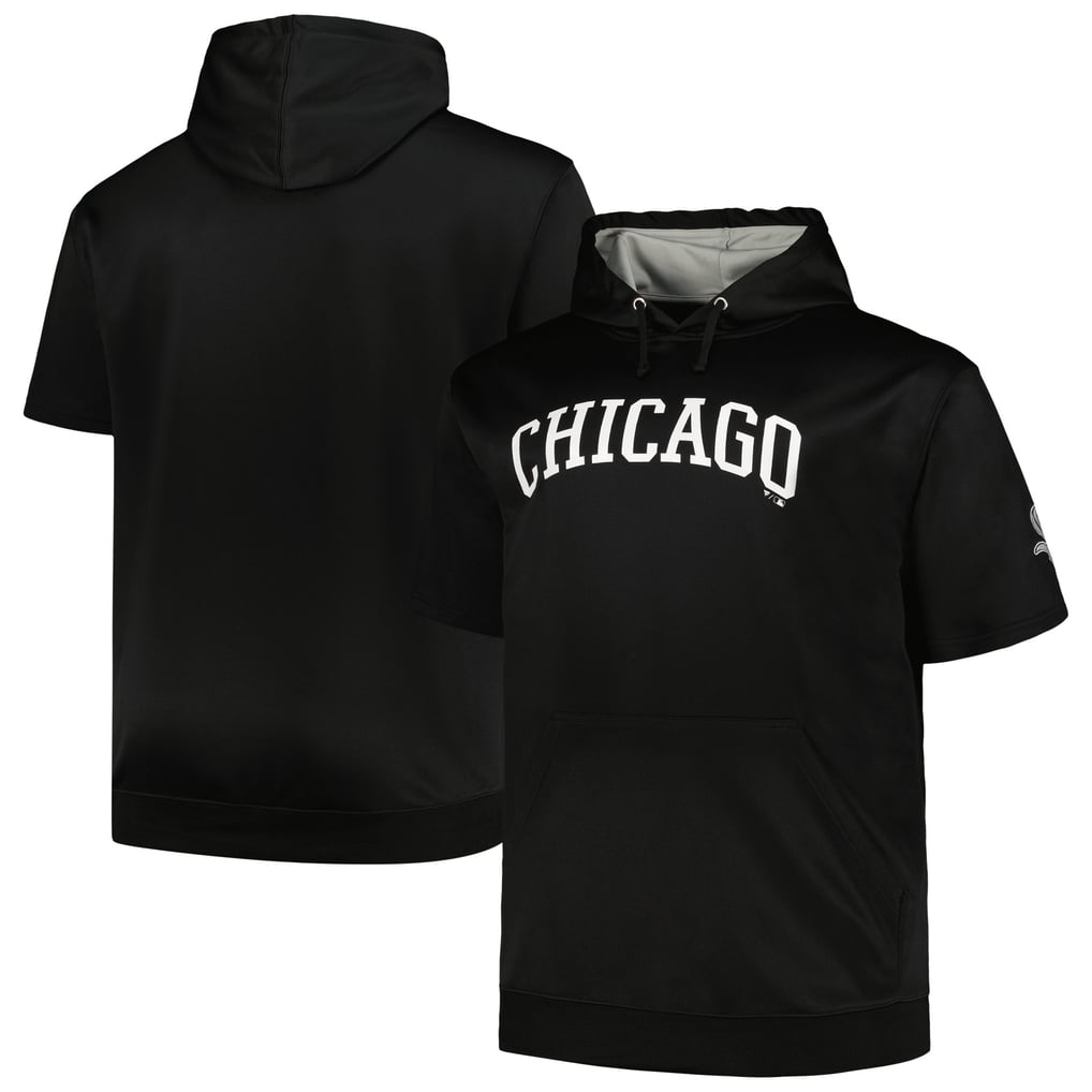 Chicago White Sox Profile Big & Tall Contrast Short Sleeve Pullover Hoodie - Black