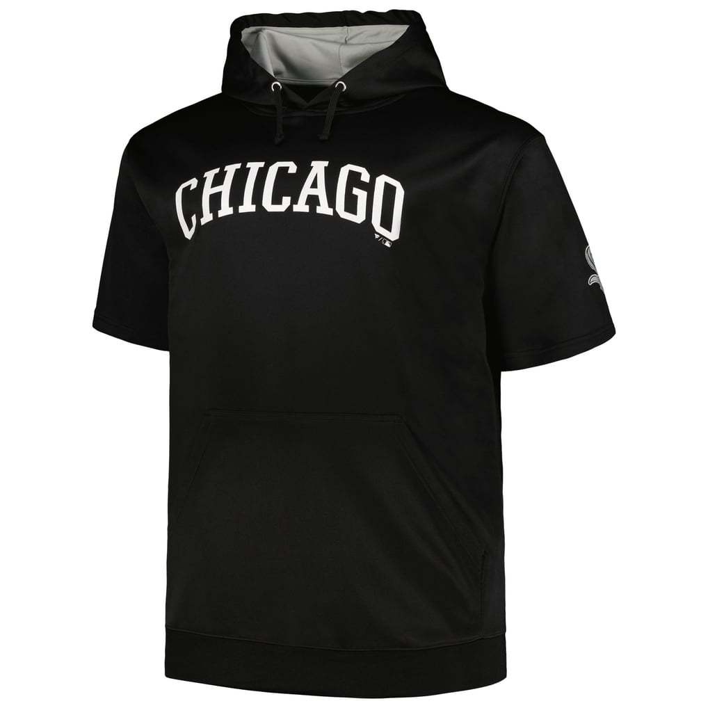 Chicago White Sox Profile Big & Tall Contrast Short Sleeve Pullover Hoodie - Black