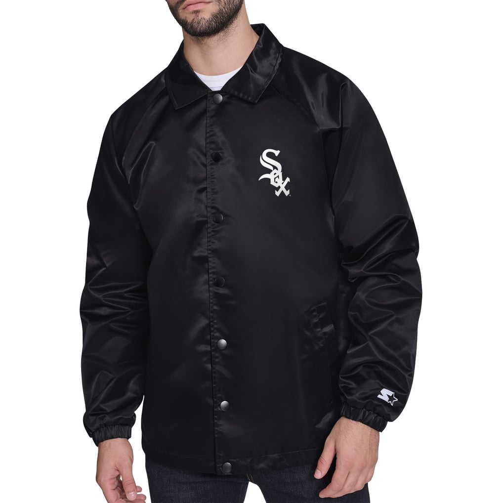  Chicago White Sox Starter Retro Logo Raglan Coaches Full-Snap Jacket - Black