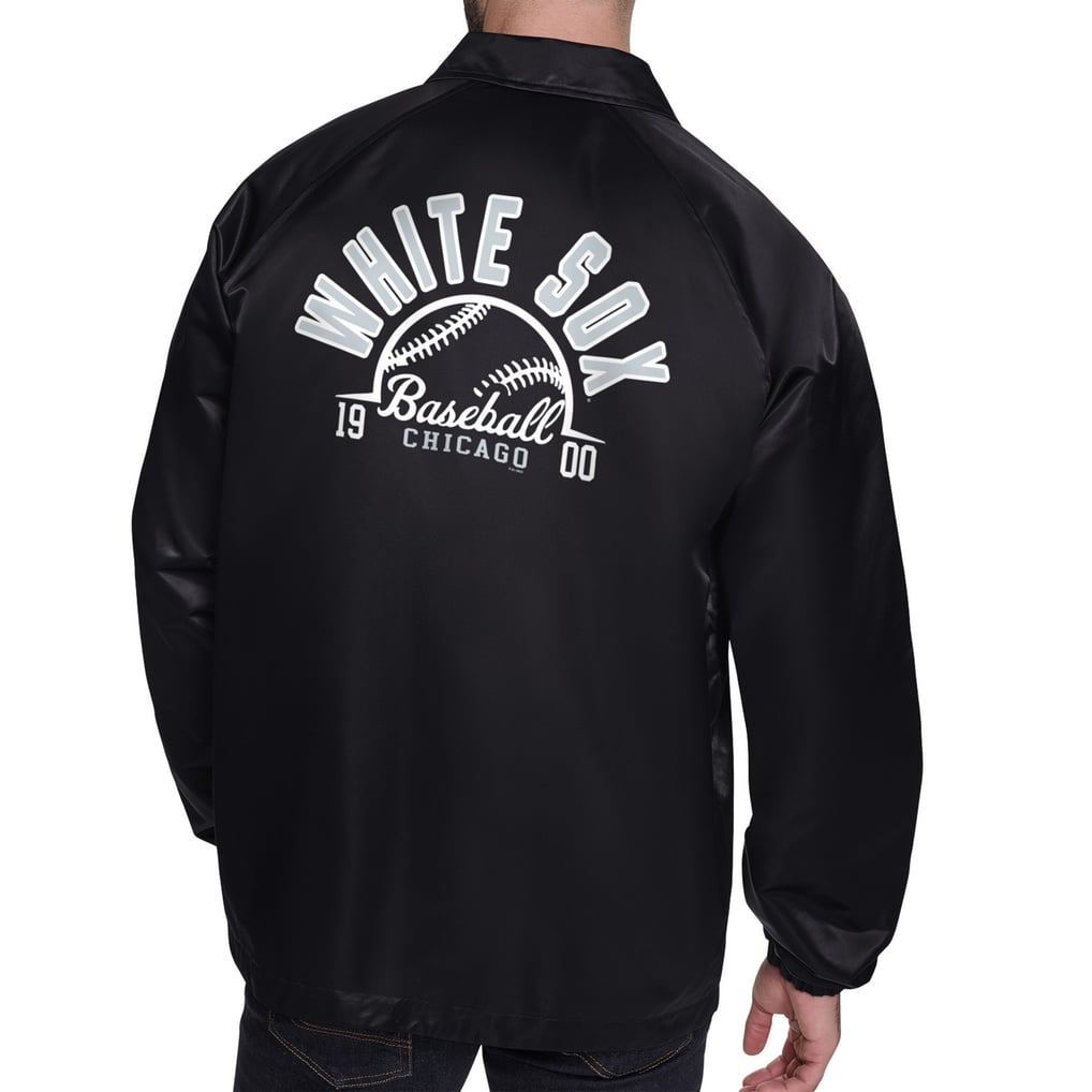  Chicago White Sox Starter Retro Logo Raglan Coaches Full-Snap Jacket - Black