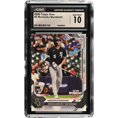 Munetaka Murakami Chicago White Sox 2026 Topps Now Japanese Slugger Hits 1st MLB HR in Debut #5 CGC Authenticated 10 Rookie Card