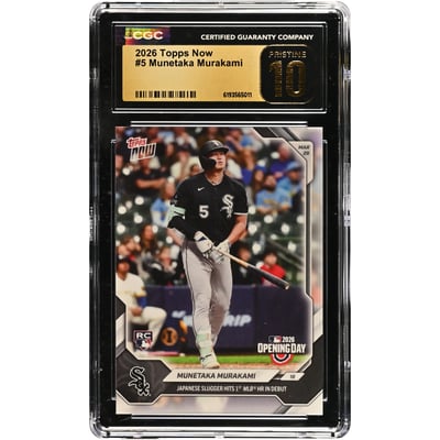 Munetaka Murakami Chicago White Sox 2026 Topps Now Japanese Slugger Hits 1st MLB HR in Debut #5 CGC Authenticated Pristine 10 Rookie Card