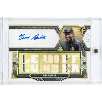 Tim Raines Chicago White Sox Autographed 2022 Topps Triple Threads Game Used Triple Bat & Dual-Color Jersey Relics #TTAR-TRA1 #2/27 Card