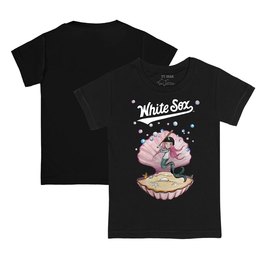 Chicago White Sox Tiny Turnip Toddler Mermaid T-Shirt - Black