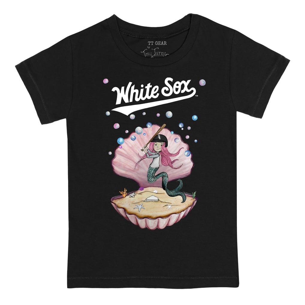 Chicago White Sox Tiny Turnip Toddler Mermaid T-Shirt - Black