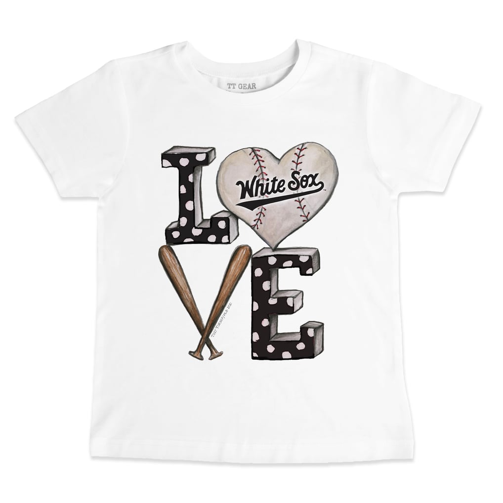 Chicago White Sox Tiny Turnip Toddler Baseball Love T-Shirt - White