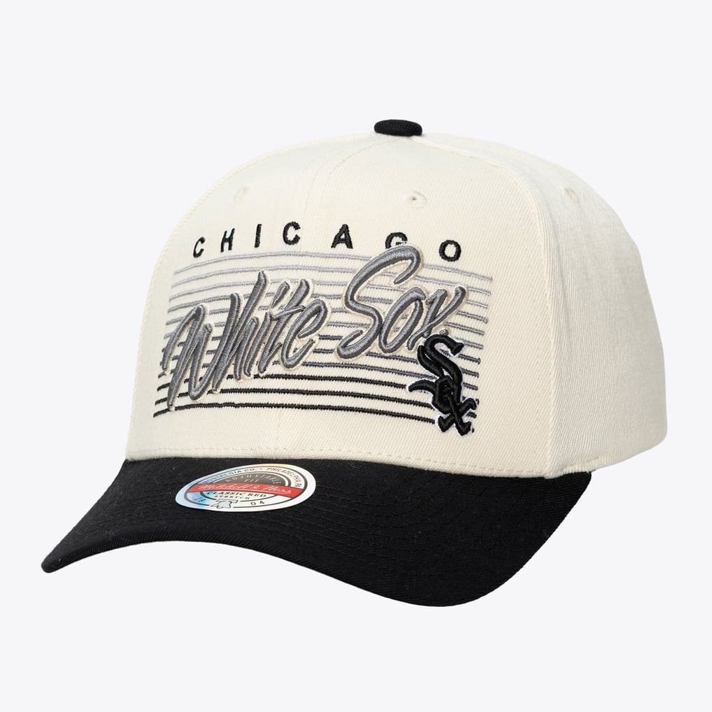  Chicago White Sox Mitchell & Ness Unisex Retro Lines Stretch Snapback Hat - Cream