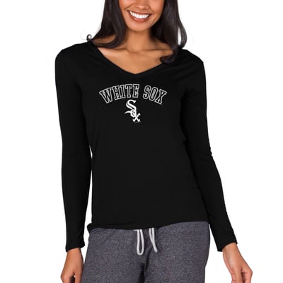 Chicago White Sox Concepts Sport Women's Marathon Knit Long Sleeve V-Neck T-Shirt - Black