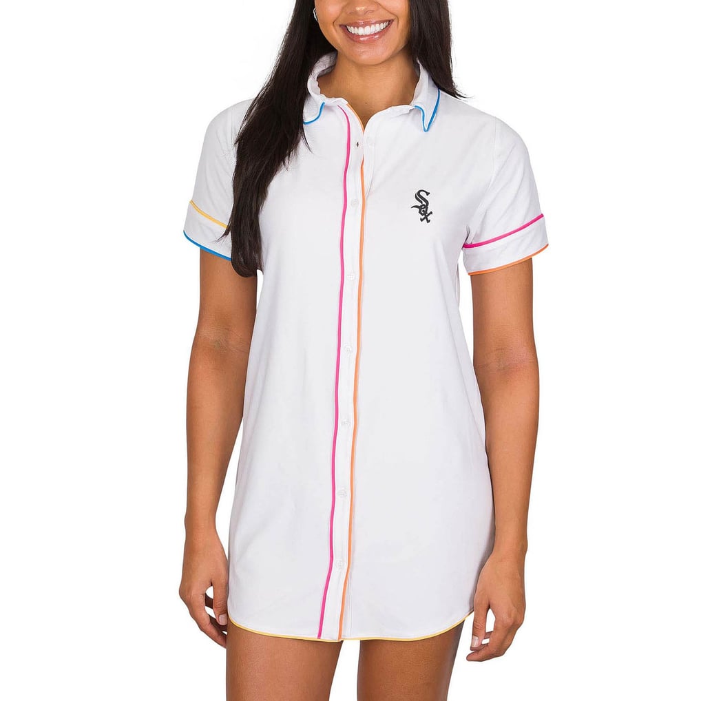 Chicago White Sox Concepts Sport Women's Flutter Knit Button-Up Nightshirt - White