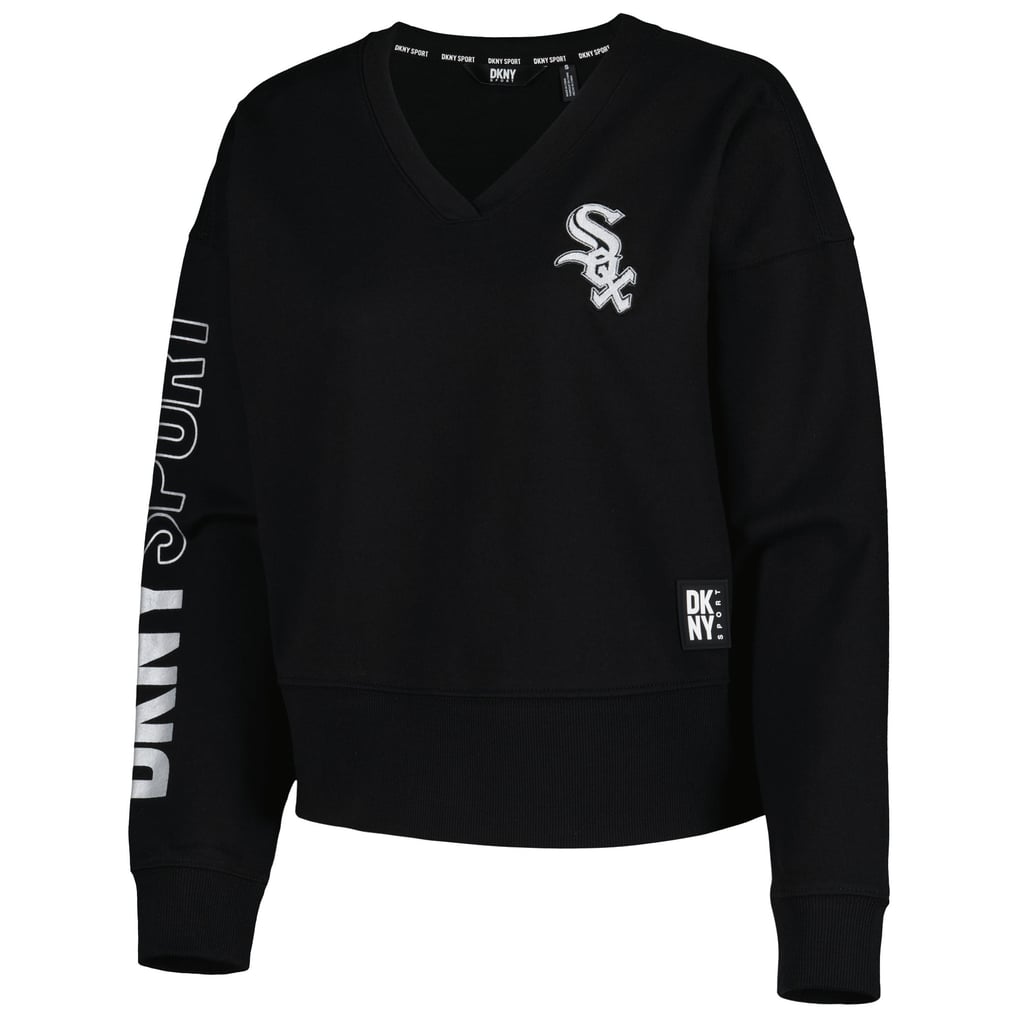 Chicago White Sox DKNY Sport Women's Lily V-Neck Pullover Sweatshirt - Black