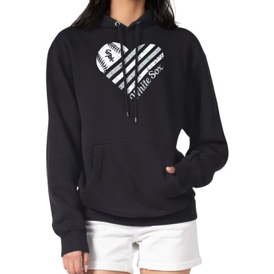  Chicago White Sox G-III 4Her by Carl Banks Women's Heart Fleece Pullover Hoodie - Black