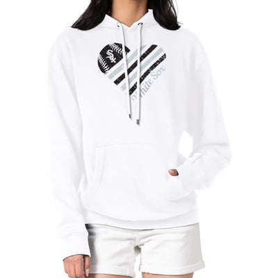  Chicago White Sox G-III 4Her by Carl Banks Women's Heart Fleece Pullover Hoodie - White
